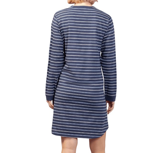 Natkjole med lange ærmer - Blå striber