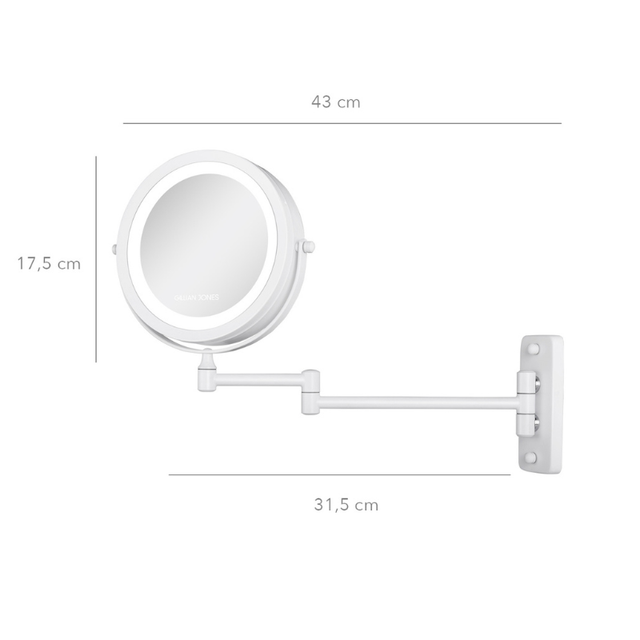10246-90 Wandmontierter Make-up Spiegel Weiß