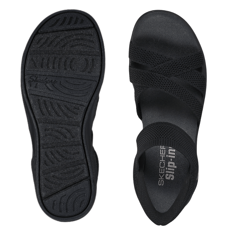 Skechers slip - in damesandal - Sort