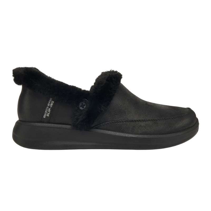 Skechers slip-in damespantoffels - Zwart