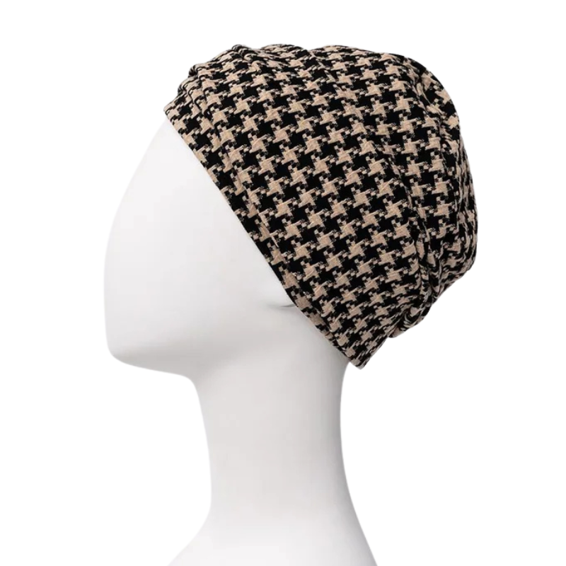 Lea tulband - Zwart Beige