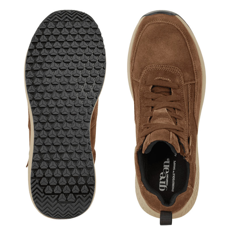 Green Comfort let herresneaker - Cognac