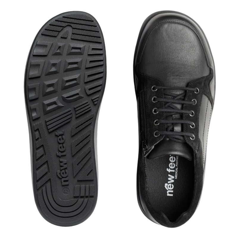New Feet herenschoenen met stretch - Zwart