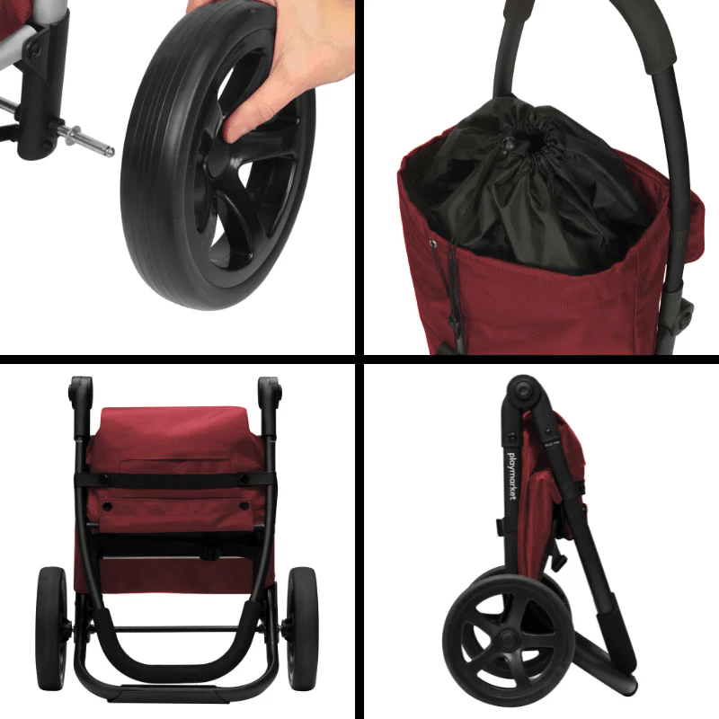 Go Two Compact indkøbsvogn - Mørkerød