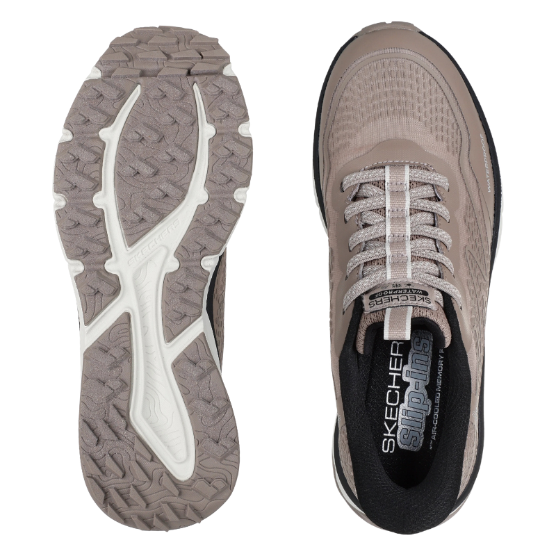Skechers waterdichte slip-in sneaker voor dames - Grijsbruin