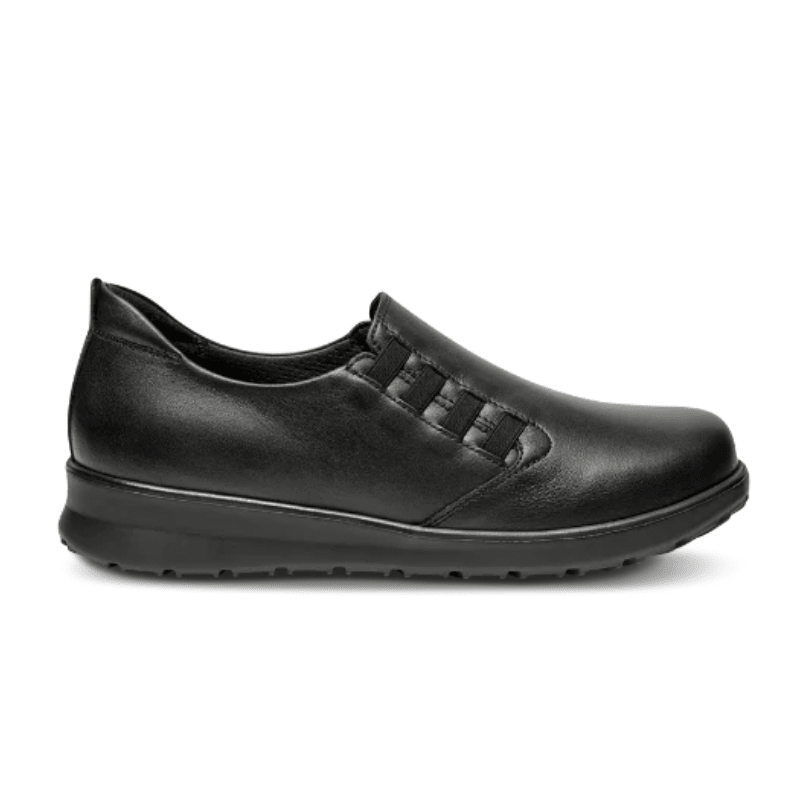 New Feet dameloafer med elastik - Sort