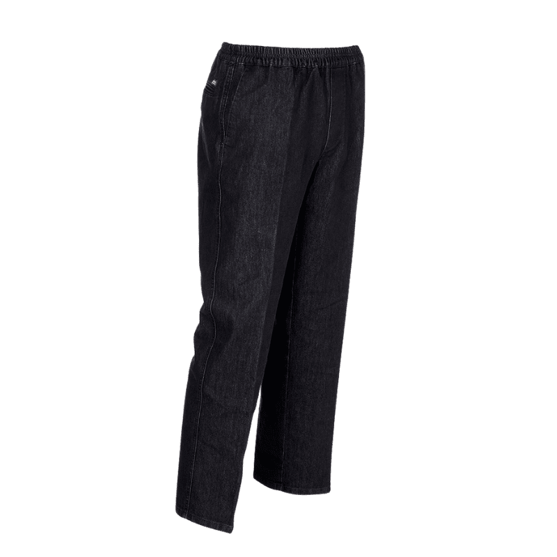 Jeans med elastik i taljen - Koksgrå/sort