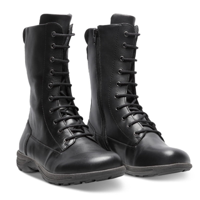 New Feet lang damestøvle - Sort - Seniorshop