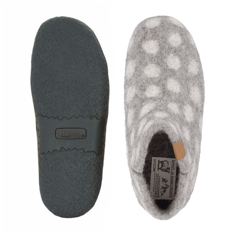 Green Comfort hjemmesko - Grå med prikker - Seniorshop