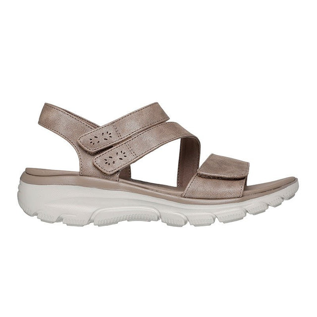 Skechers damesandal med velcro - Beige - Seniorshop