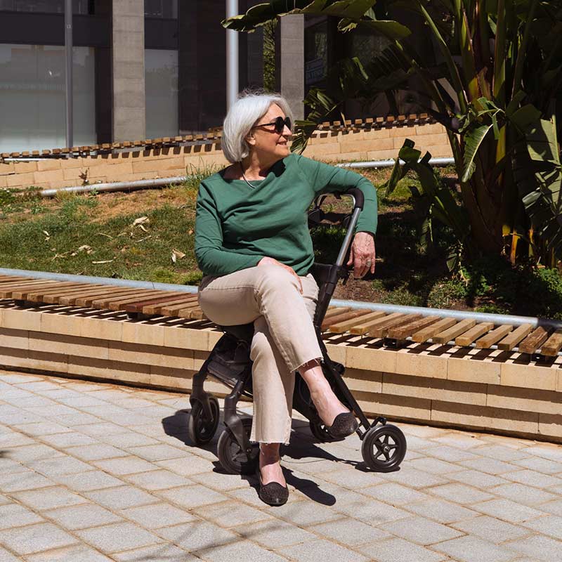 R05 indkøbsvogn med sæde - Bordeaux - Seniorshop