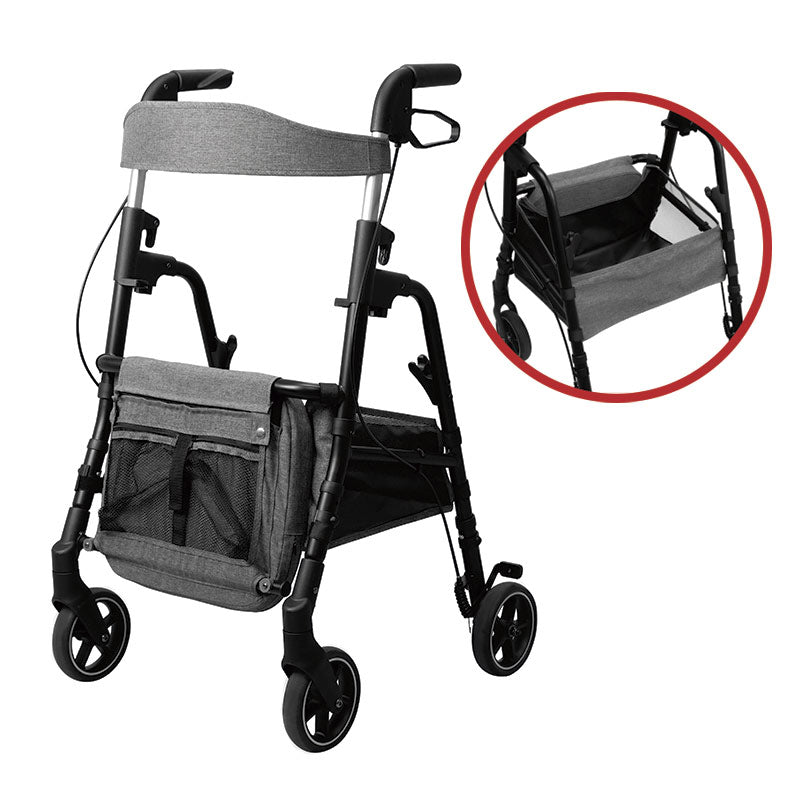 W4 rollator / indkøbsvogn - Bordeaux - Seniorshop
