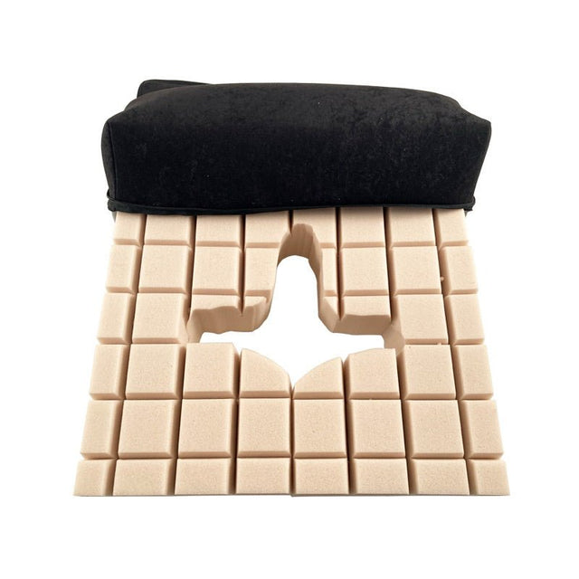 Trykaflastende siddepude m. udskæring - 43x43x10 cm - Seniorshop