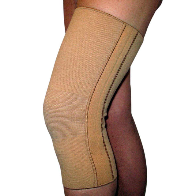 Elastisk knæbind med spiralstivere - Uld - Seniorshop