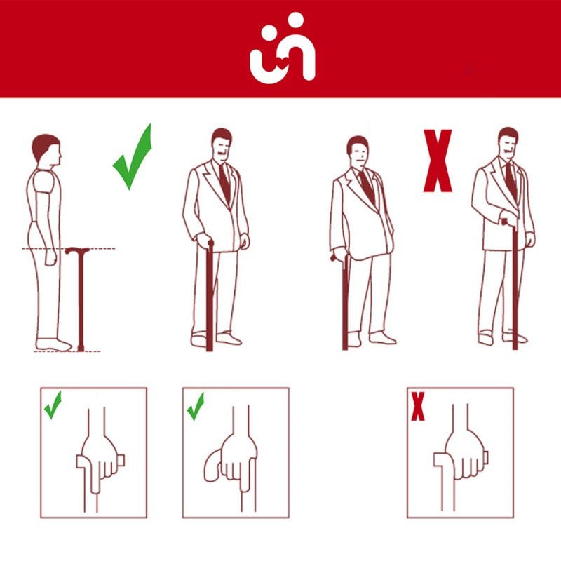 Justerbar stok - Ergonomisk håndtag, Venstre - Seniorshop