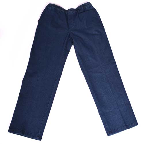 Jeans med elastik i taljen - Blå