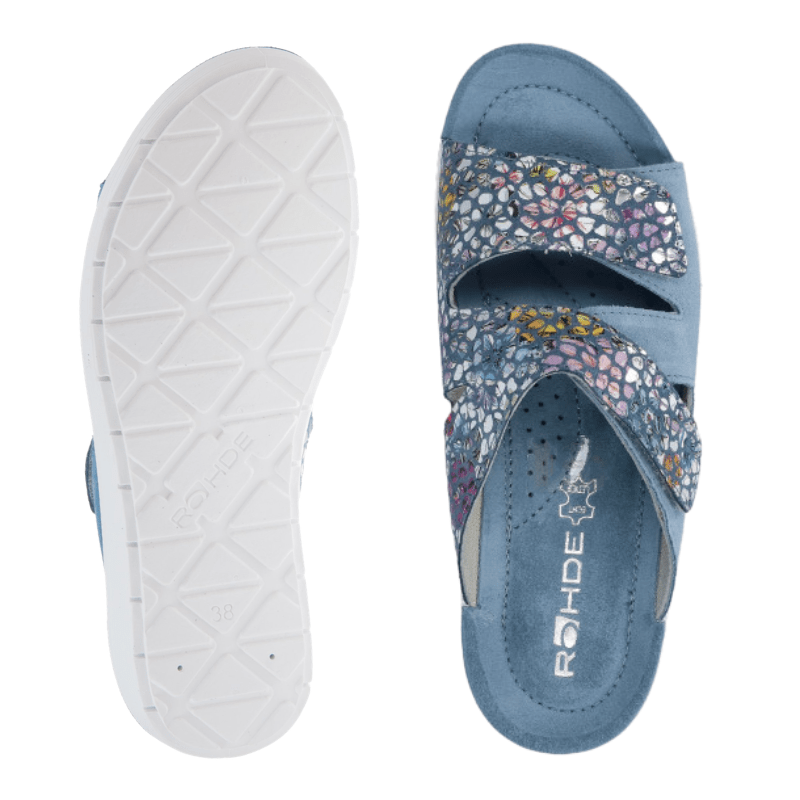 Rohde dameslipper med velcro - Blå