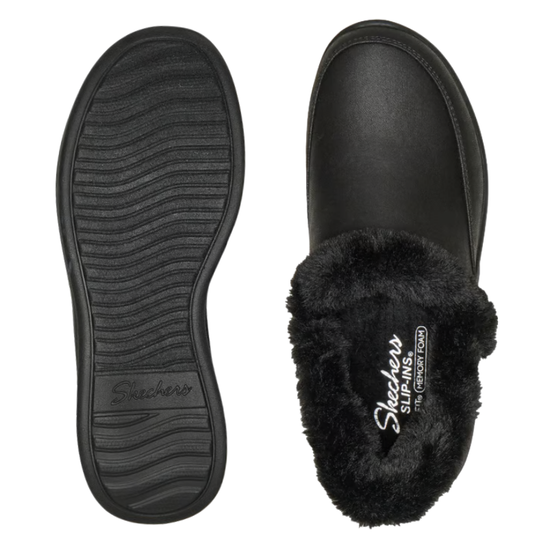 Skechers slip-in damespantoffels - Zwart