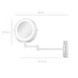 10246-90 Wandmontierter Make-up Spiegel Weiß