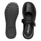 New Feet ballerina met klittenband - Zwart
