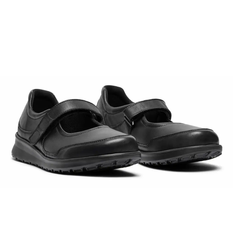 New Feet ballerina met klittenband - Zwart