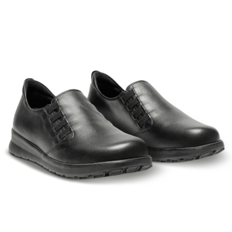 New Feet dameloafer med elastik - Sort