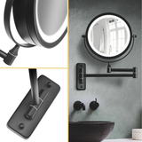 10246-00 wandmontierter Make-up Spiegel schwarz