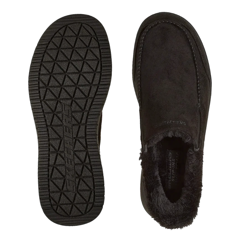 Skechers slip-in herenpantoffels - Zwart