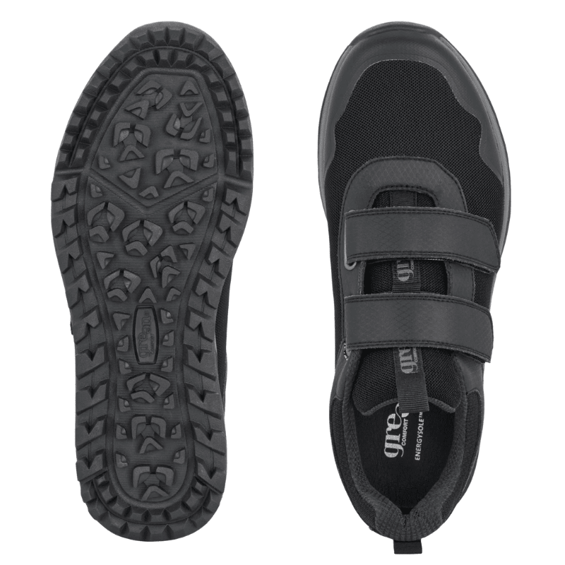 Green Comfort herresneaker med velcro - Sort