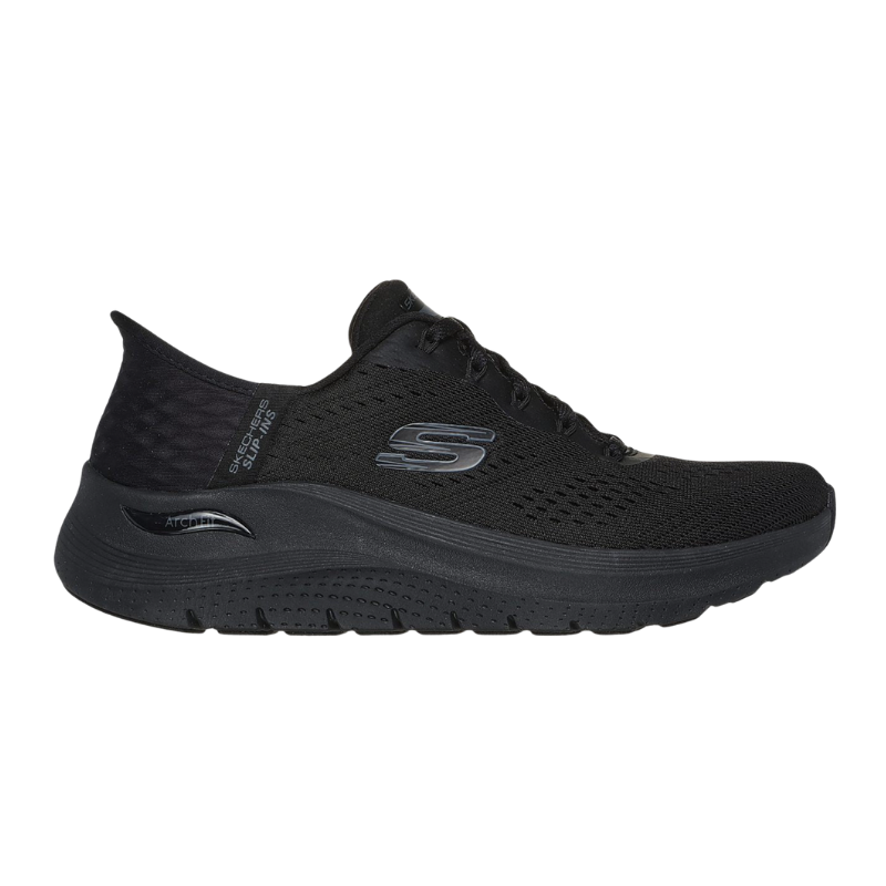 Skechers brede slip-in damessneaker - Zwart