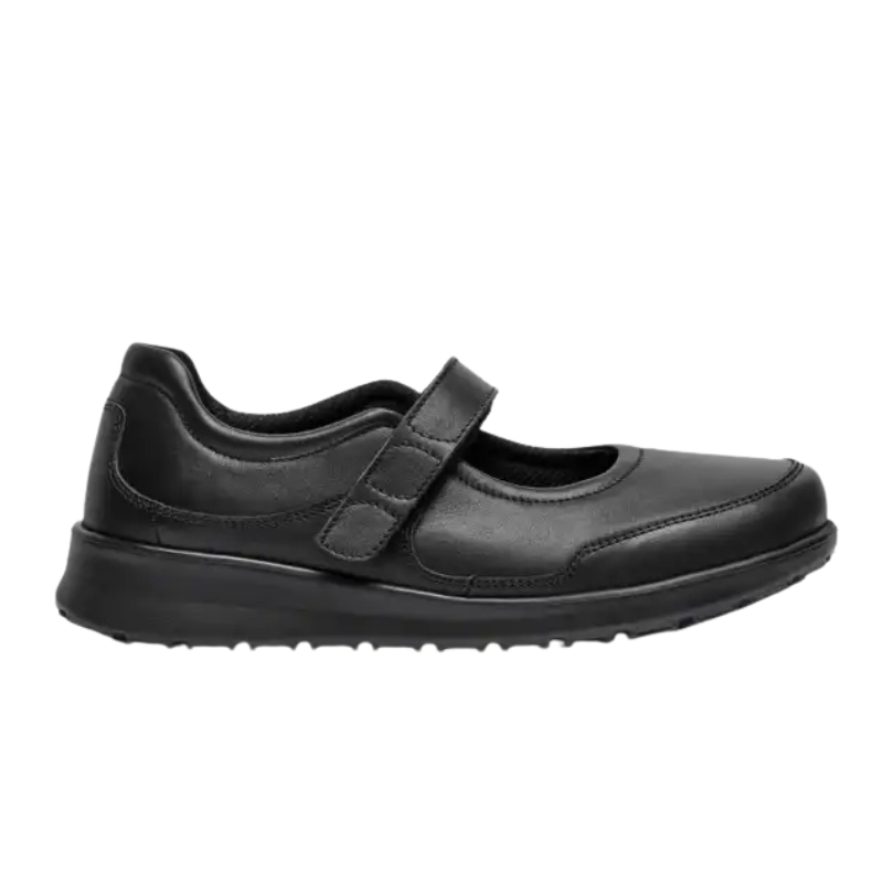 New Feet ballerina met klittenband - Zwart