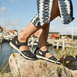 New Feet lukket damesandal - Mørkeblå