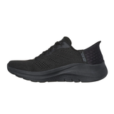 Skechers brede slip-in damessneaker - Zwart