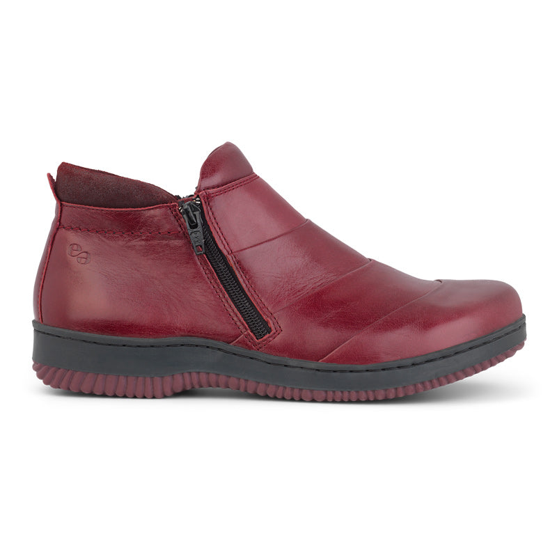 Stiefelette aus Leder, Rot, Green Comfort