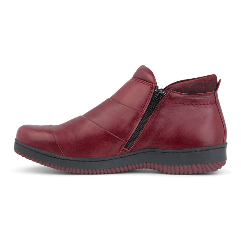 Stiefelette aus Leder, Rot, Green Comfort