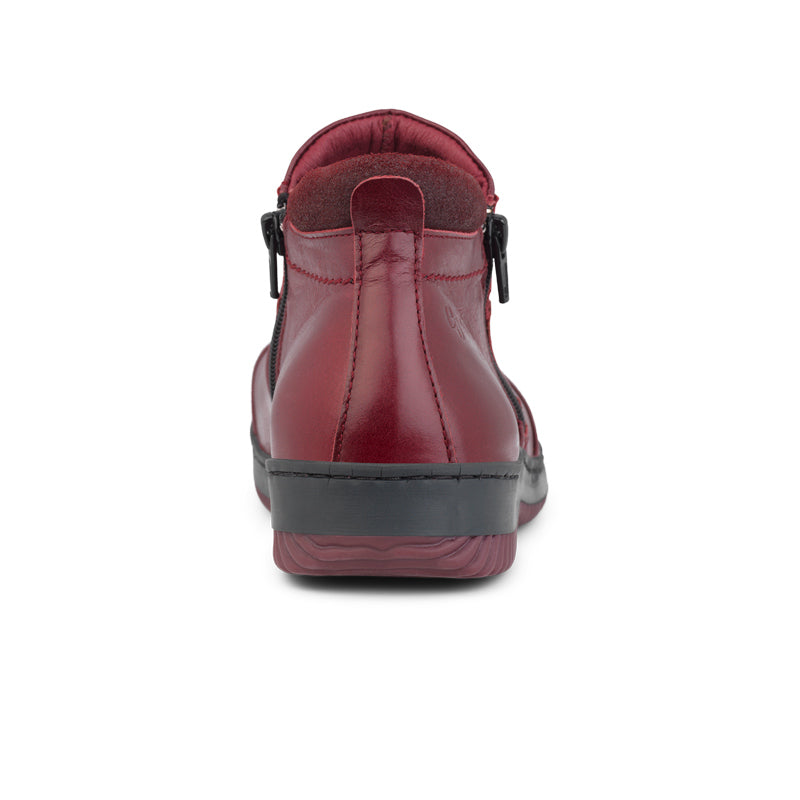 Stiefelette aus Leder, Rot, Green Comfort