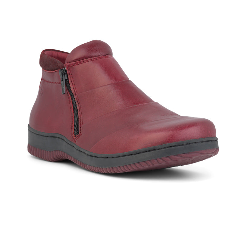 Stiefelette aus Leder, Rot, Green Comfort