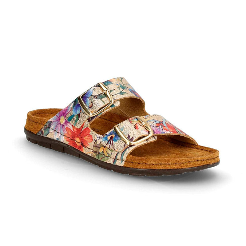 Damesandal, Geblümt, Rohde
