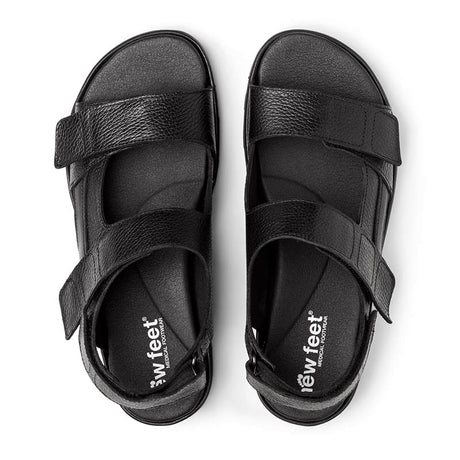Herensandaal, Zwart leer, New Feet