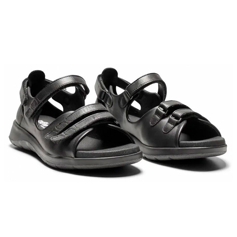 New Feet damesandal i skind - Sort