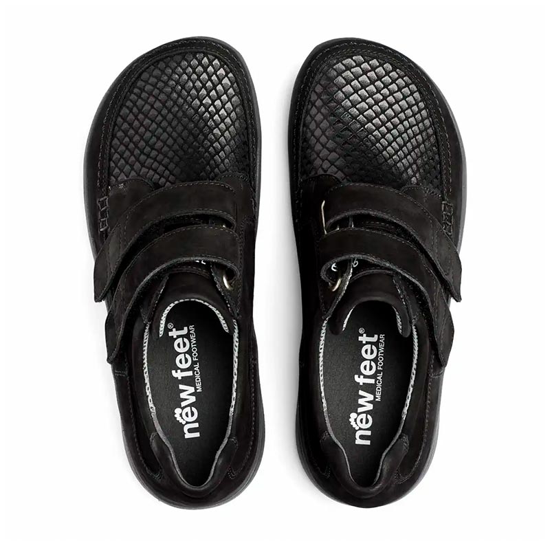 Damenschuhe mit Klettverschluss, Schwarz, New Feet