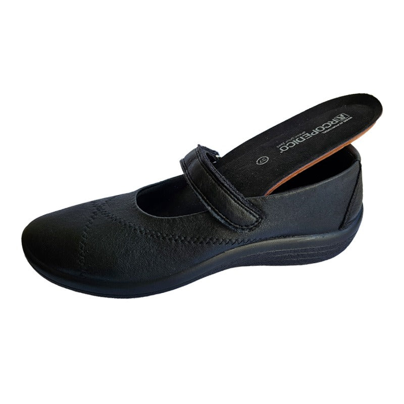 Arcopedico ballerina med velcro - Sort