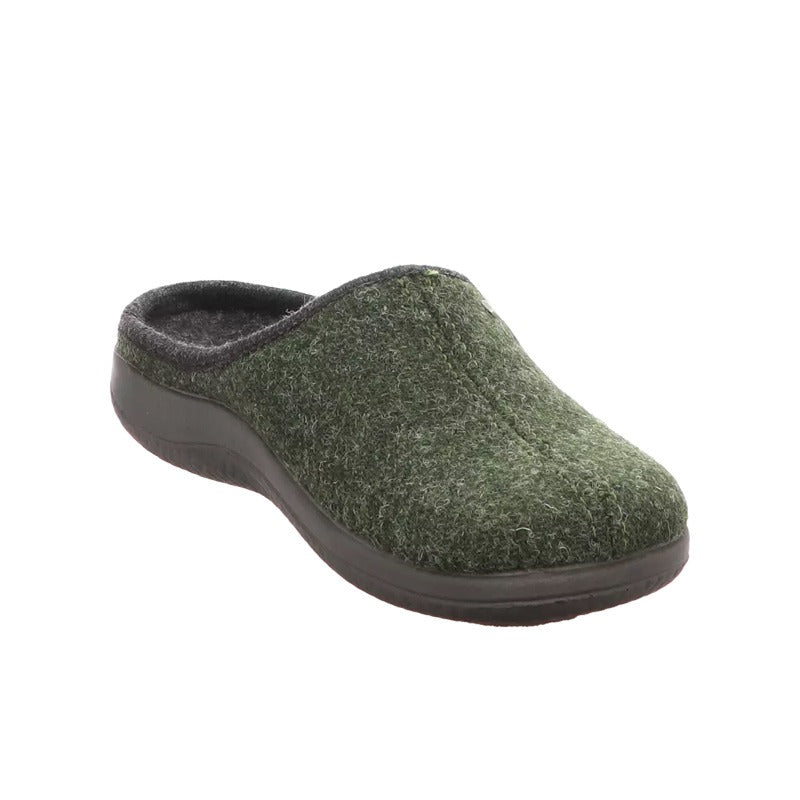 Damen Pantoffel, Dunkelgrün, Rohde