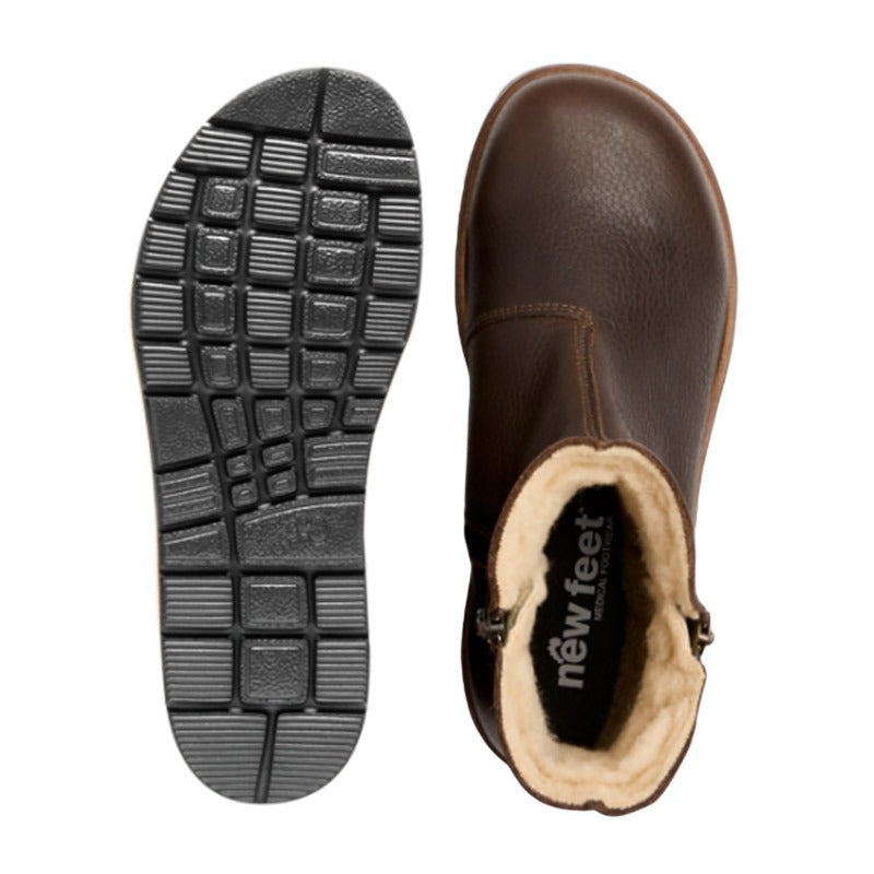 Warmer Damenstiefel, Braun, New Feet