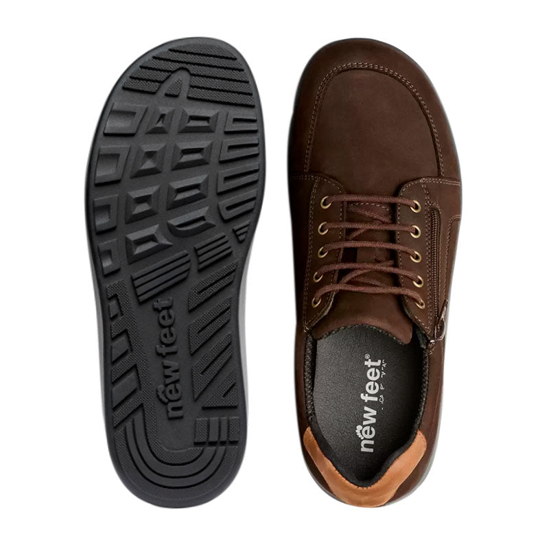 Breite Herrenschuhe, Braun, New Feet
