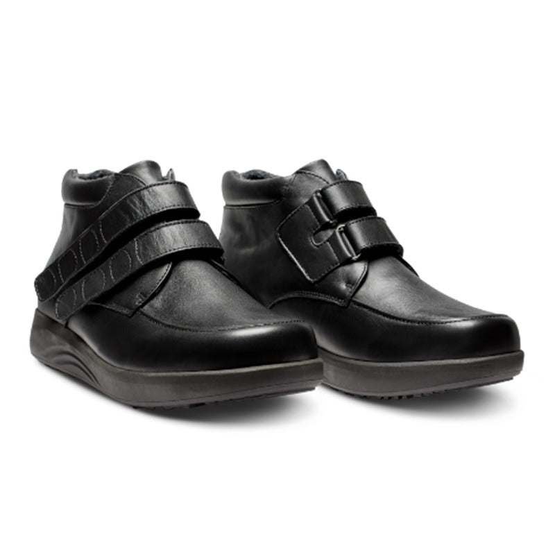 Lage herenlaars, Zwart leer, New Feet