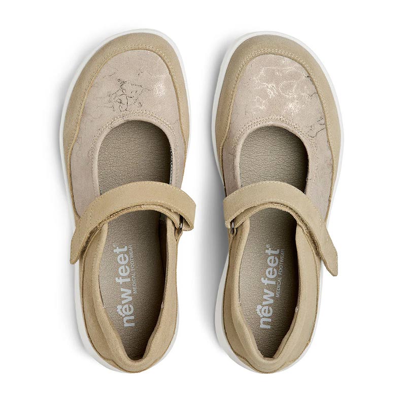 Ballerina mit Velcro, Sand, New Feet