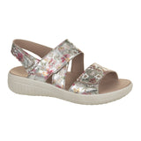 Damesandal, Silber mit Blumen, Fidelio