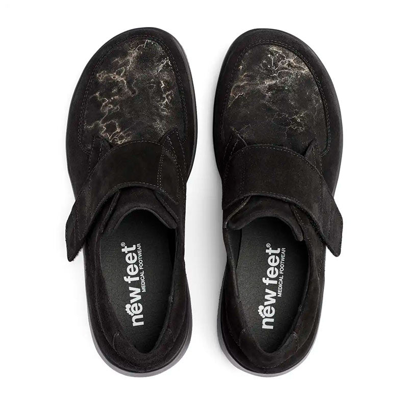 Damenschuhe mit Klettverschluss, Schwarz, New Feet