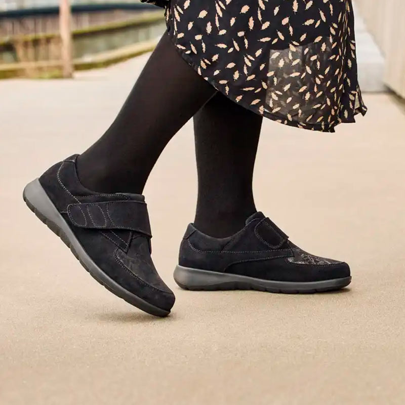 Damenschuhe mit Klettverschluss, Schwarz, New Feet